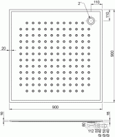 Sprchová vanička Sanela 900 x 900 x 15 mm, nerez mat   SLSN 08